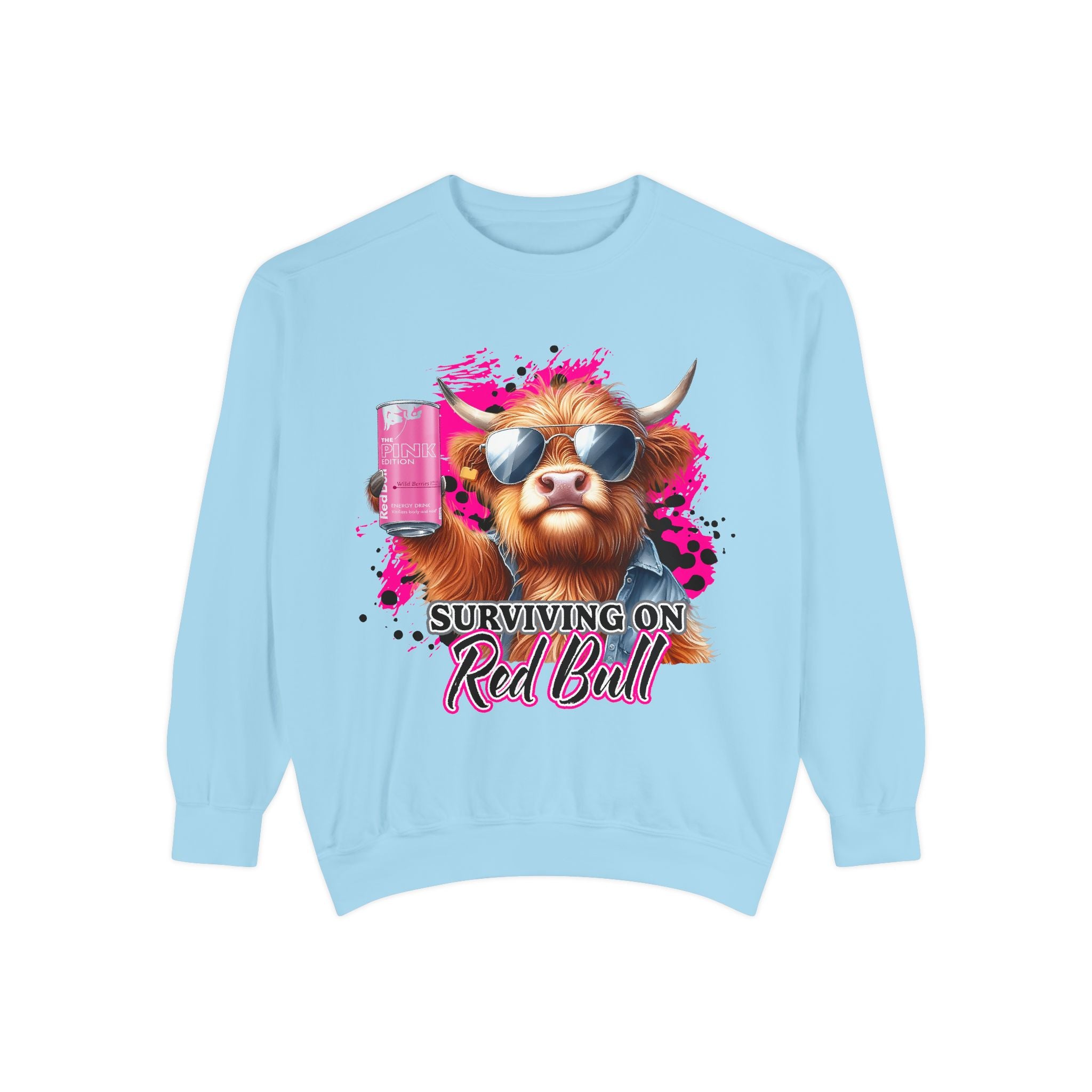 "Surviving on Red Bull" Cozy Crewneck