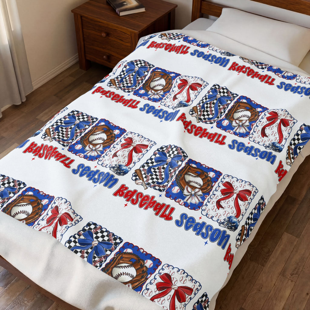 Baseball Velveteen Plush Blanket – Soft Game Day Throw