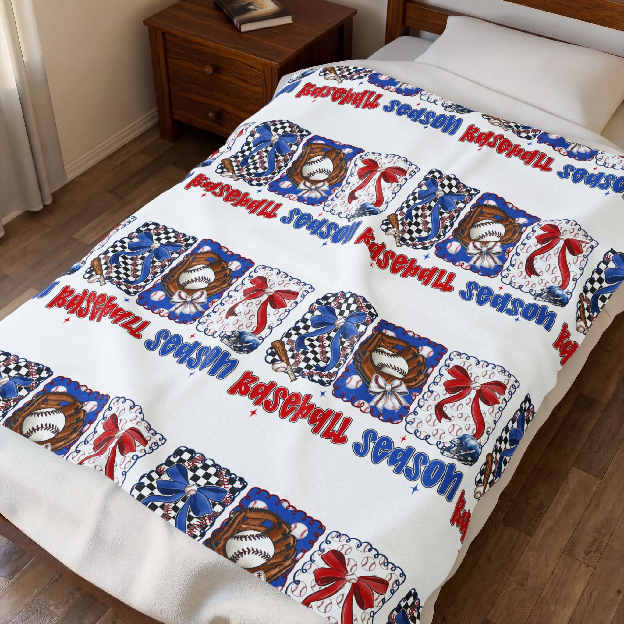 Baseball Velveteen Plush Blanket – Soft Game Day Throw