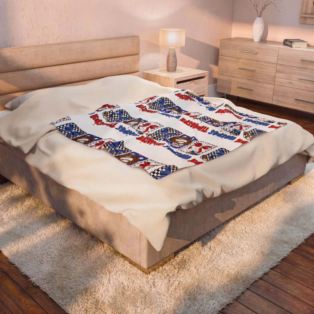 Baseball Velveteen Plush Blanket – Soft Game Day Throw